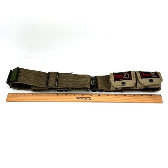 Vintage Survival Belt Compass Matches Knife Pouches Canvas Nylon Tactical Compas - Picture 11 of 16
